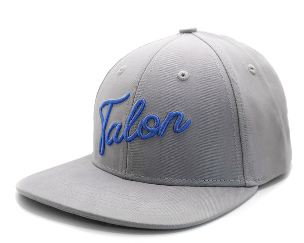 Flat Brim Hat - Grey w/ Royal Script by Talon Golf
